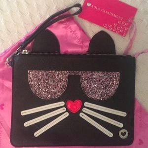 NWT Lola Casademunt ❤️ Clutch Wristlet Bag Kitty